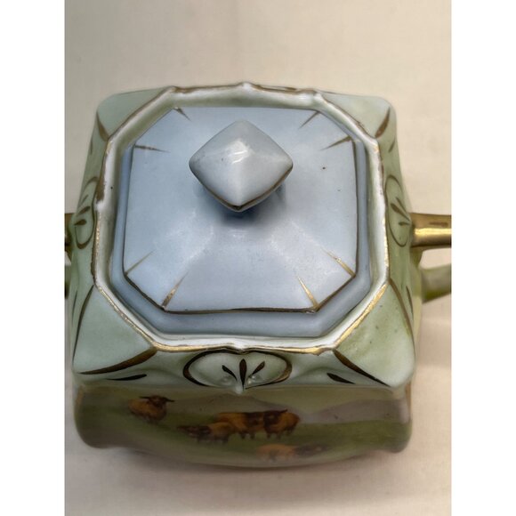 Vintage Royal Bayreuth Sheep on Pasture Creamer & Sugar Bowl with Lid Bavaria - Picture 11 of 14